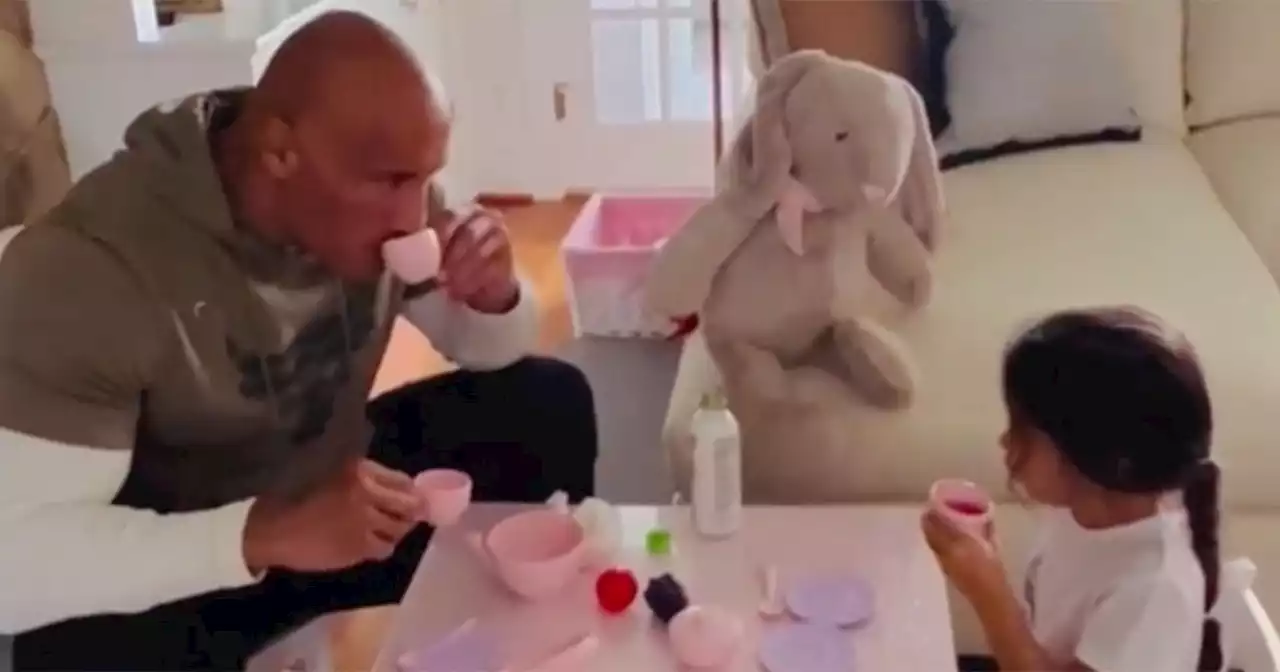 Dwayne Johnson throws adorable tea party with 4-year-old daughter