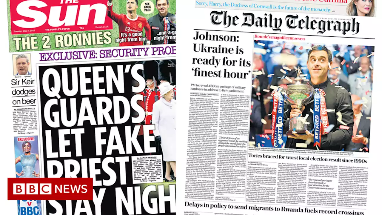 Newspaper headlines: PM's Ukraine speech and guards' conned by 'priest'