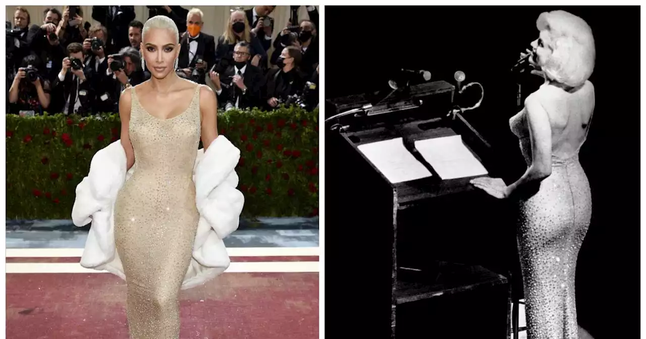 Kim Kardashian shimmers in dress Marilyn Monroe wore for JFK’s 1962 birthday party