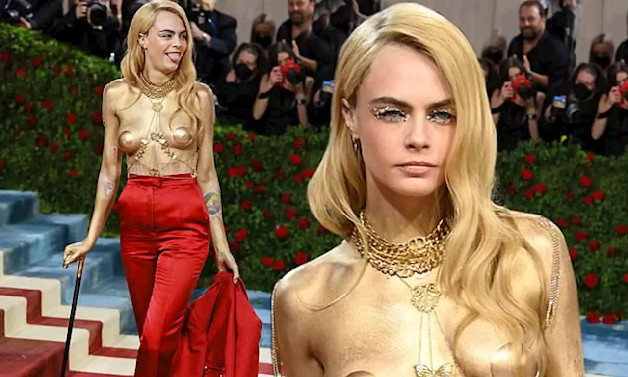 Cara Delevingne goes TOPLESS at the Met Gala in NYC