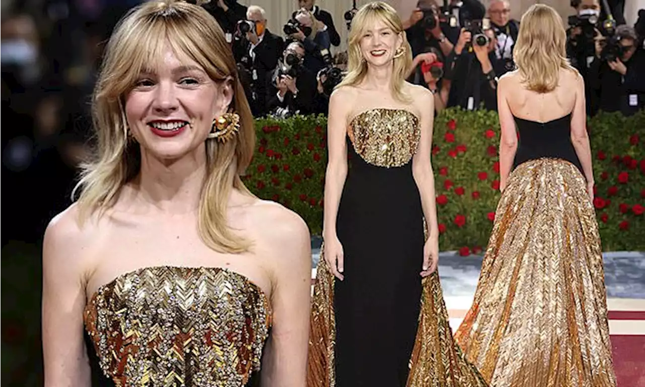 Met Gala 2022: Carey Mulligan dazzles in a luxe gold metal gown