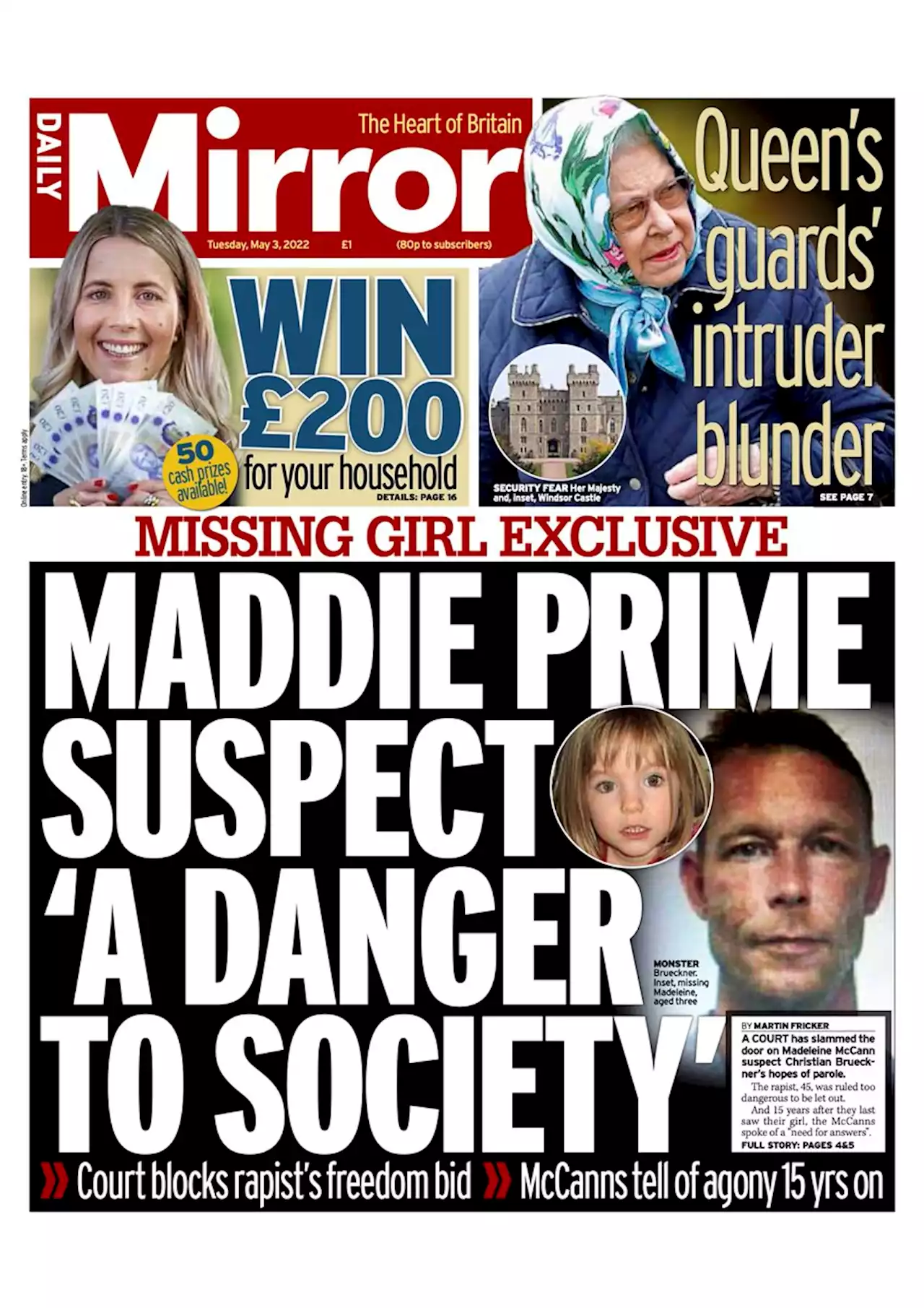 Madeleine McCann suspect branded a 'danger to society' as parole bid denied