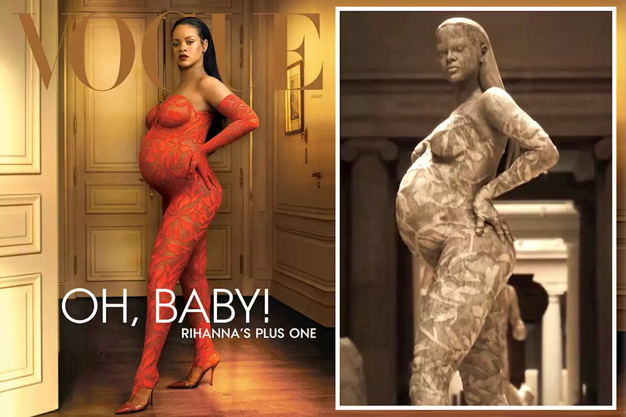 Pregnant Rihanna honoured with a statue at Met Gala 2022