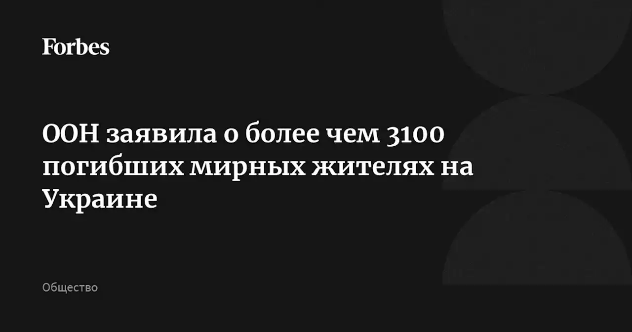 ООН заявила о более чем 3100 погибших мирных жителях на Украине