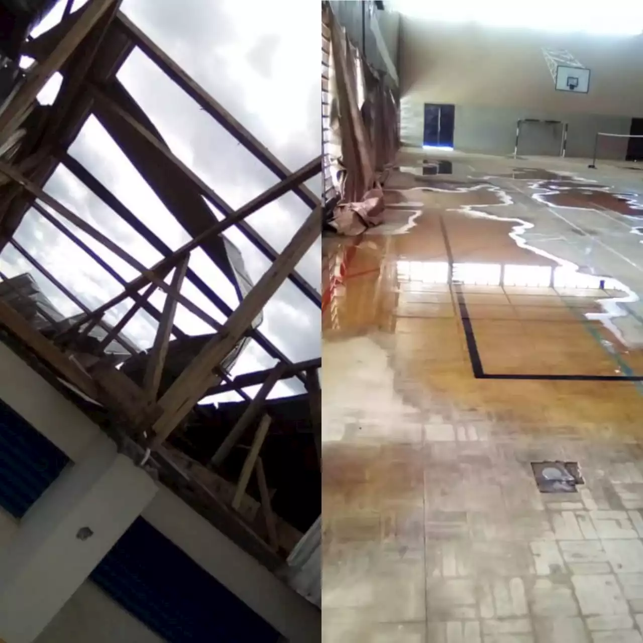 Rainwater floods OAU Physical Health Education department