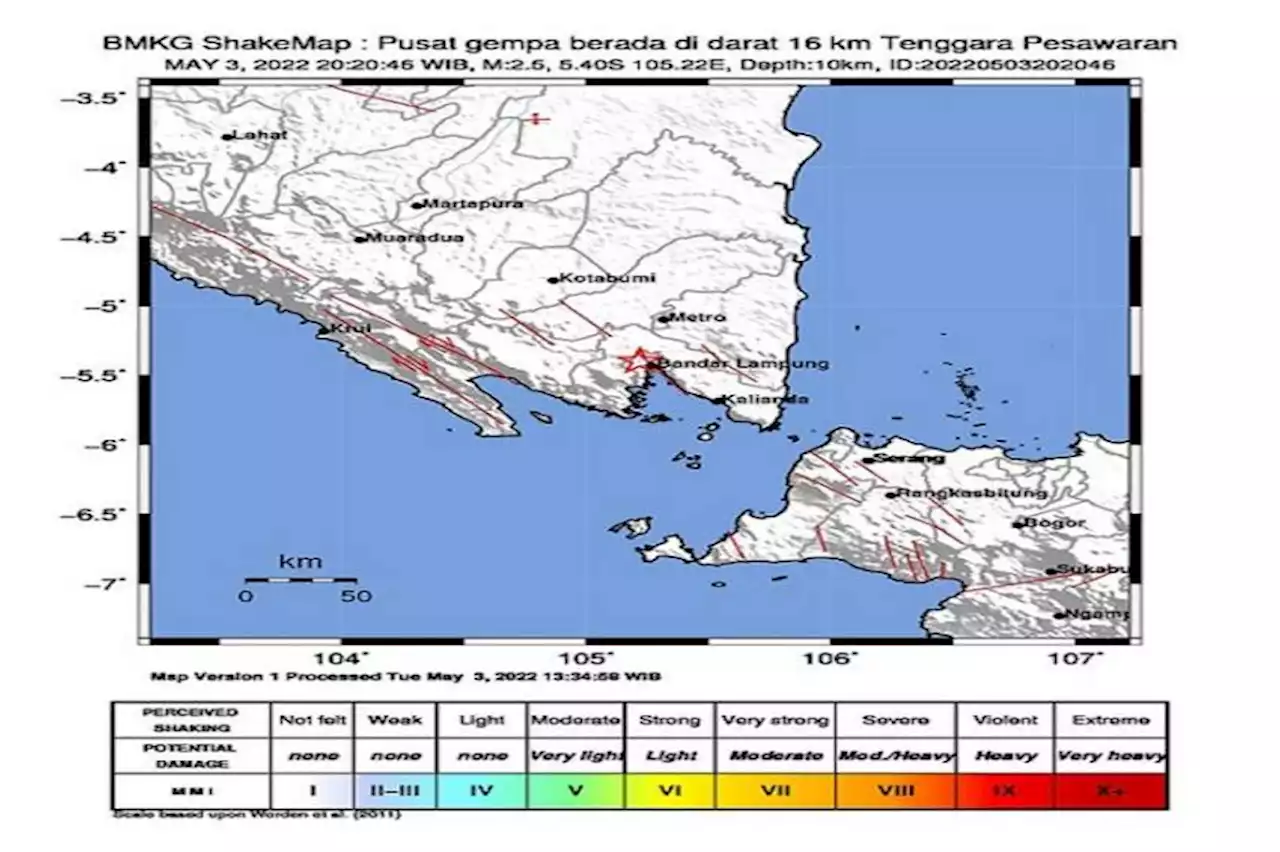 Berpusat di Daratan, BMKG Sebut Gempa Pesawaran Akibat Aktivitas di Dekat Gunung Bentung