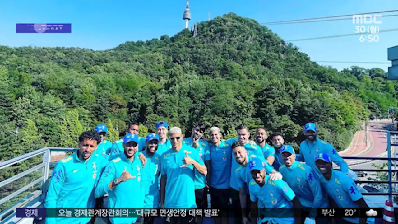 [투데이 와글와글] 남산 찍고 놀이공원‥브라질 축구대표팀은 한국 관광 중