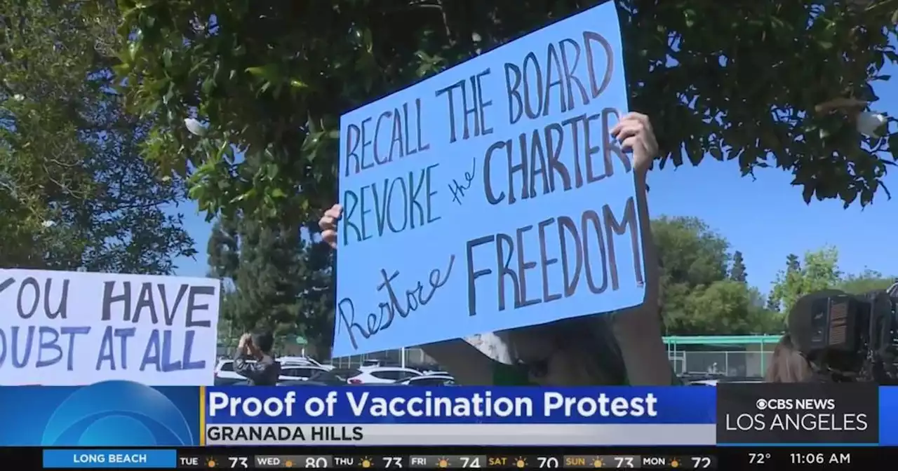 Parents protest policy keeping unvaccinated Granada Hills Charter High School students from attending graduation