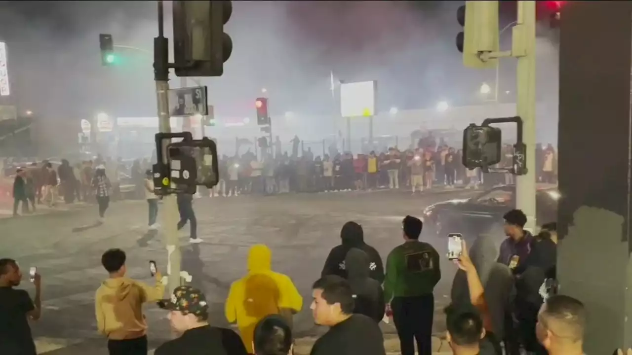 Hundreds attend street takeovers in South LA overnight