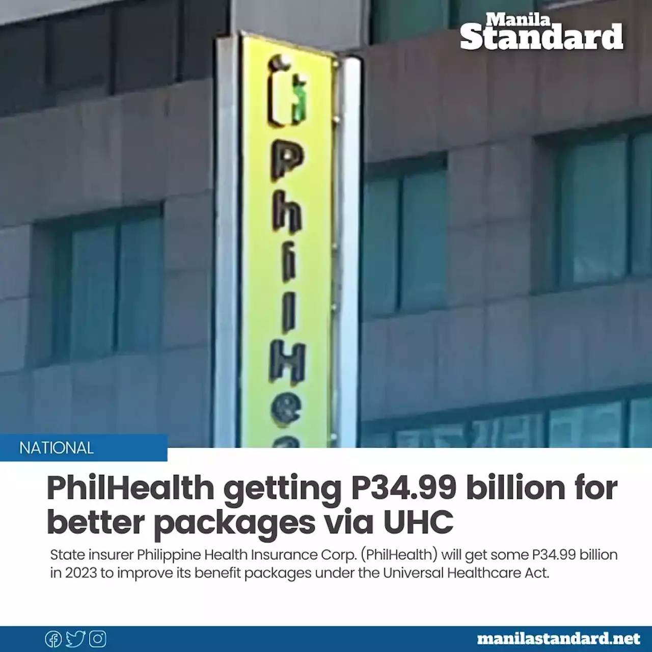 PhilHealth getting P34.99 billion for better packages via UHC