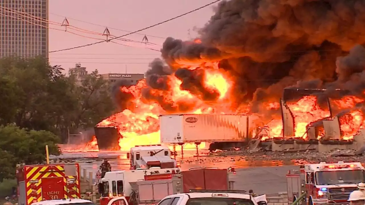 Huge smoke plume and 'explosions heard' during fire at downtown building