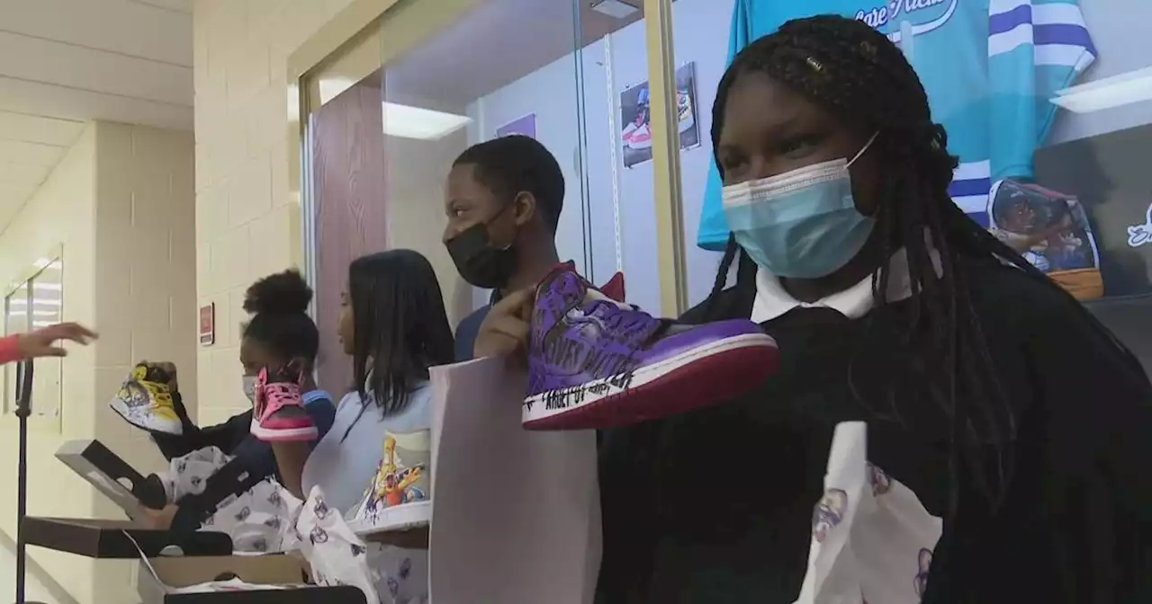 At Jesse White Learning Academy, students design sneakers representing history or the future in art class