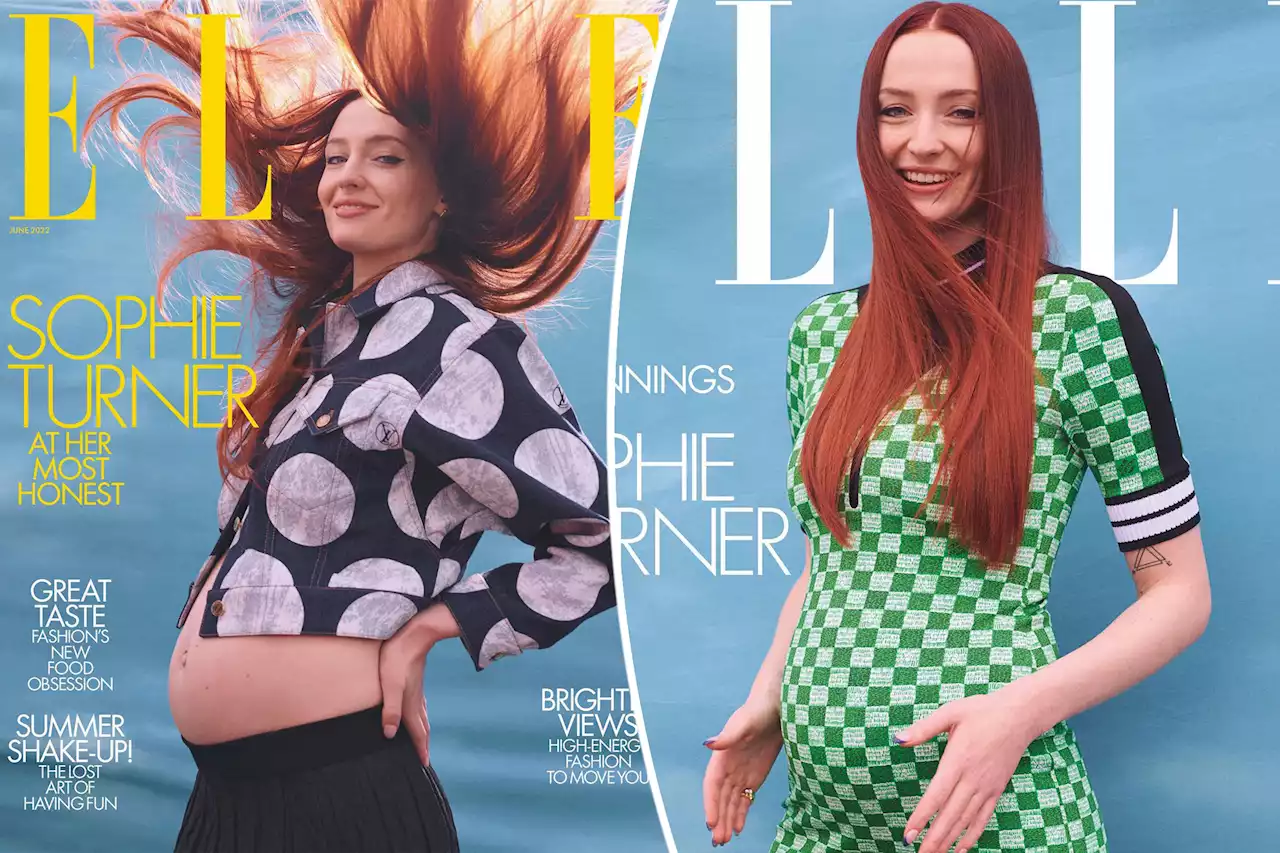 Pregnant Sophie Turner bares baby bump on cover of Elle UK magazine