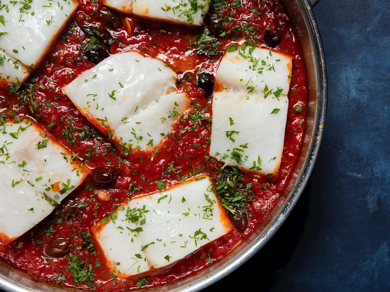 Baccalà alla Napoletana (Neapolitan-Style Braised Salt Cod With Tomatoes, Olives, and Capers)