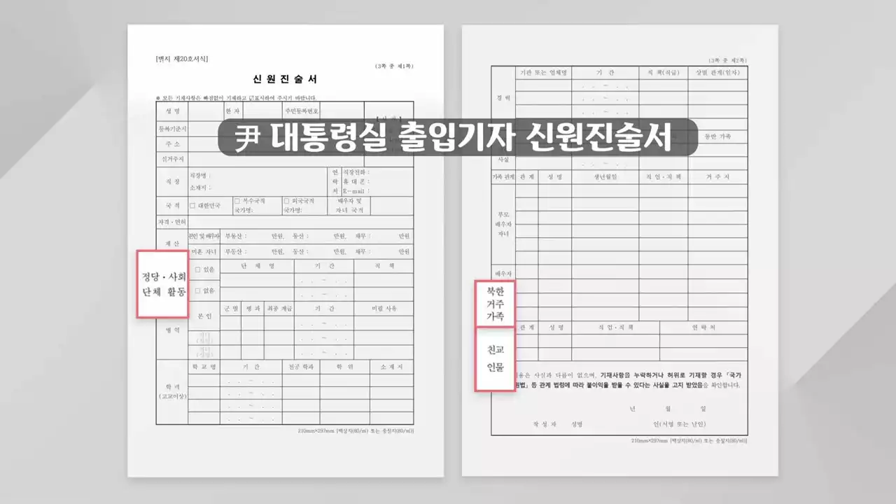 [뉴스N이슈] 출입기자 신원조회서 논란...용산 대통령실 문턱 높아지나?