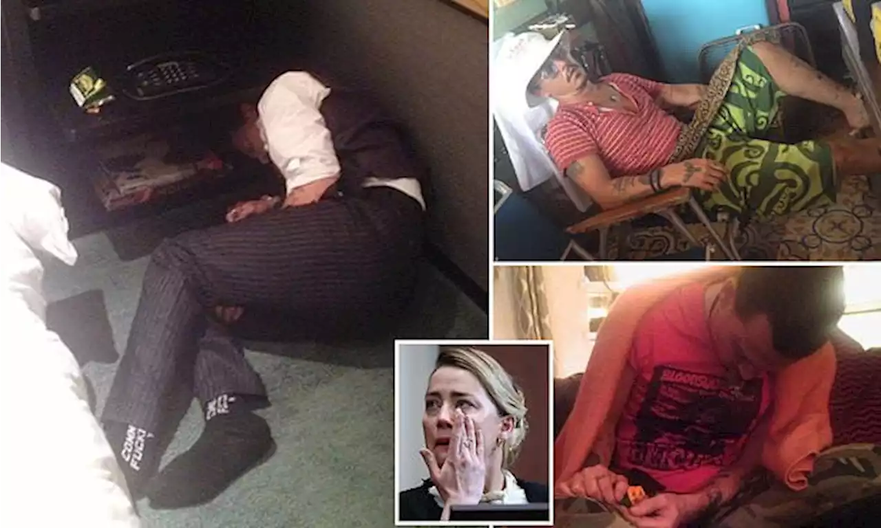 Amber Heard shares photos she took of Johnny Depp passed out