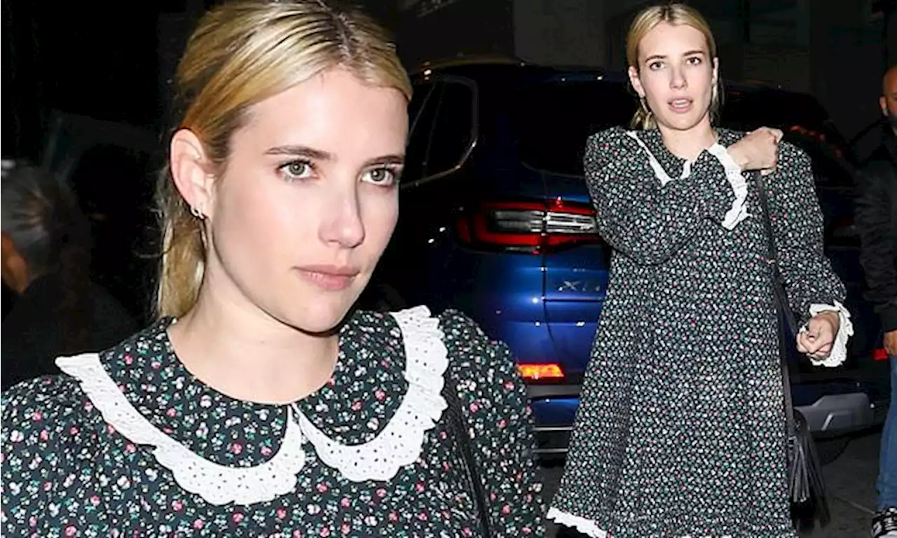 Emma Roberts steps out in short dress for dinner in West Hollywood