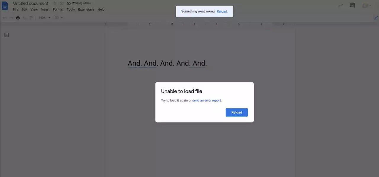 A simple string of 'and's seem to crash Google Docs pages | Engadget