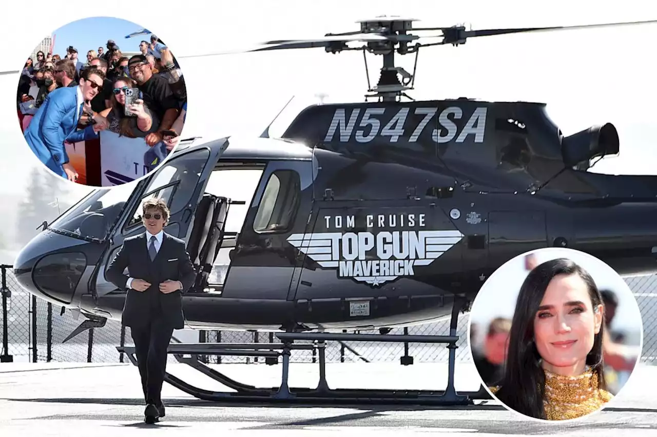 Tom Cruise arrives in helicopter to star-studded ‘Top Gun: Maverick’ premiere