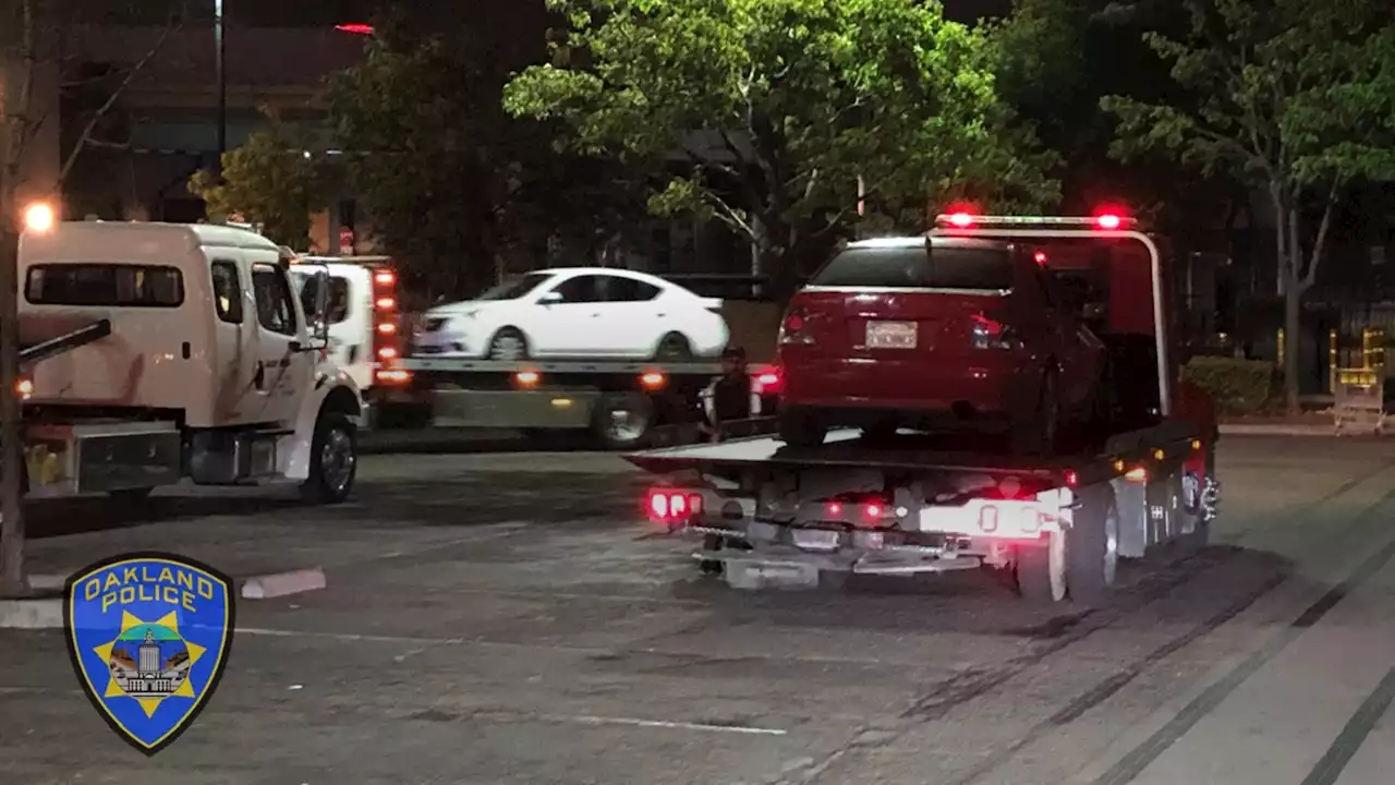 Oakland police tow 60 cars, arrest 2 after illegal sideshows Thursday night