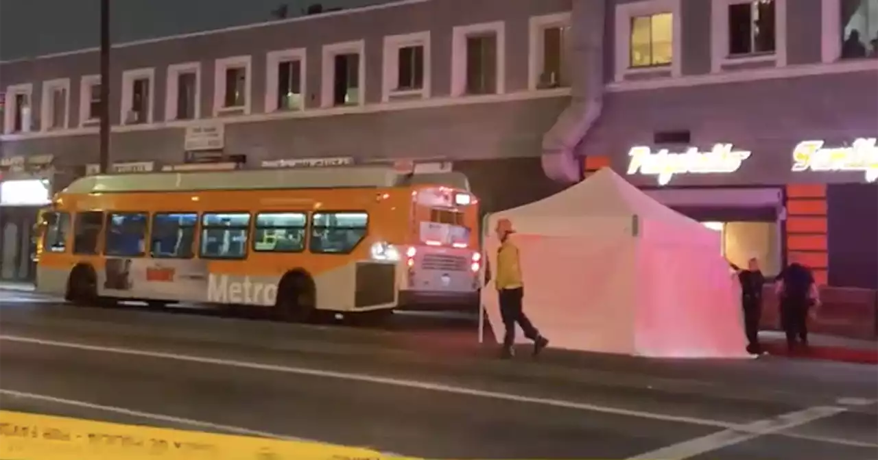 Pedestrian dies after being struck by hit-and-run driver, Metro bus in Pico-Union area