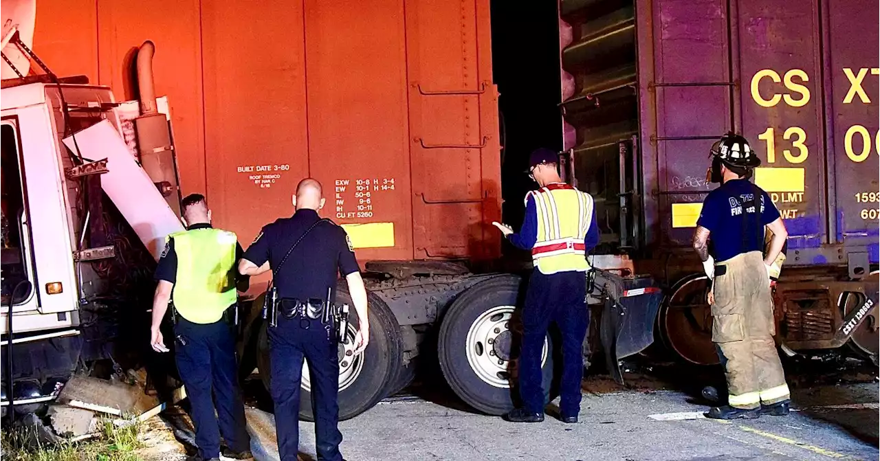 Semi-truck collides with train in Dothan