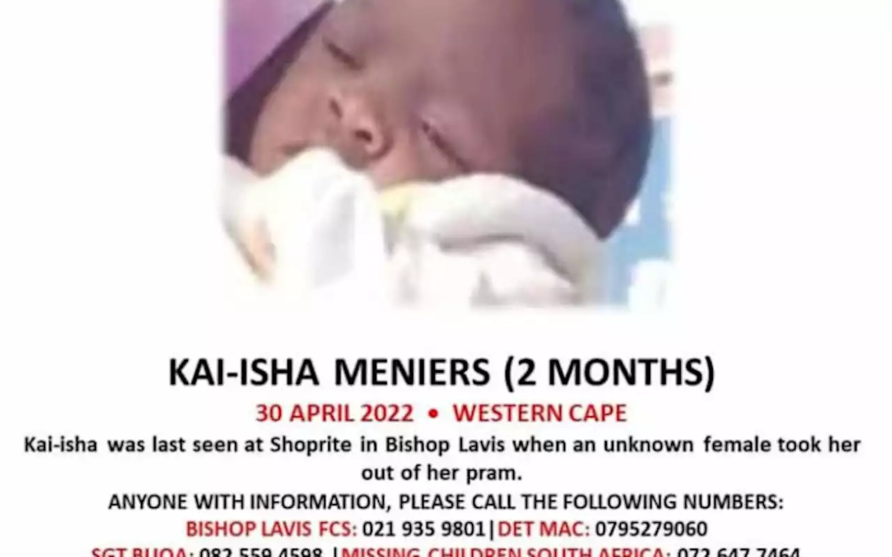 A week after kidnapping, still no sign of baby Kai-isha Meniers