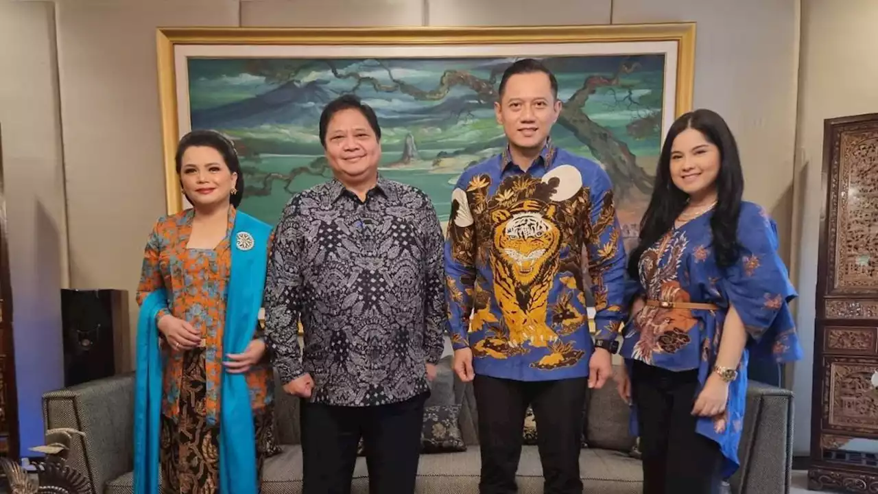 Momen Lebaran, AHY Silaturahmi Temui Airlangga Hartarto