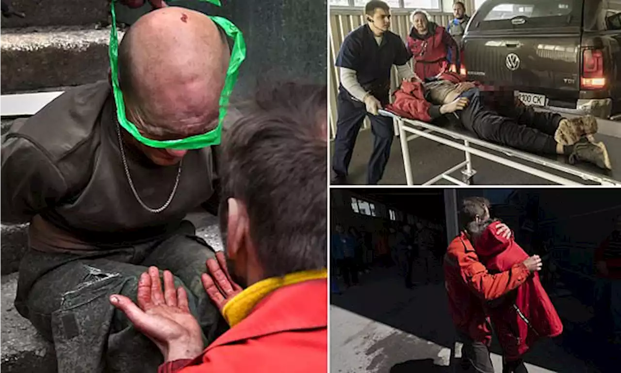 Father shows son's blood to captured Russian soldier after boy killed