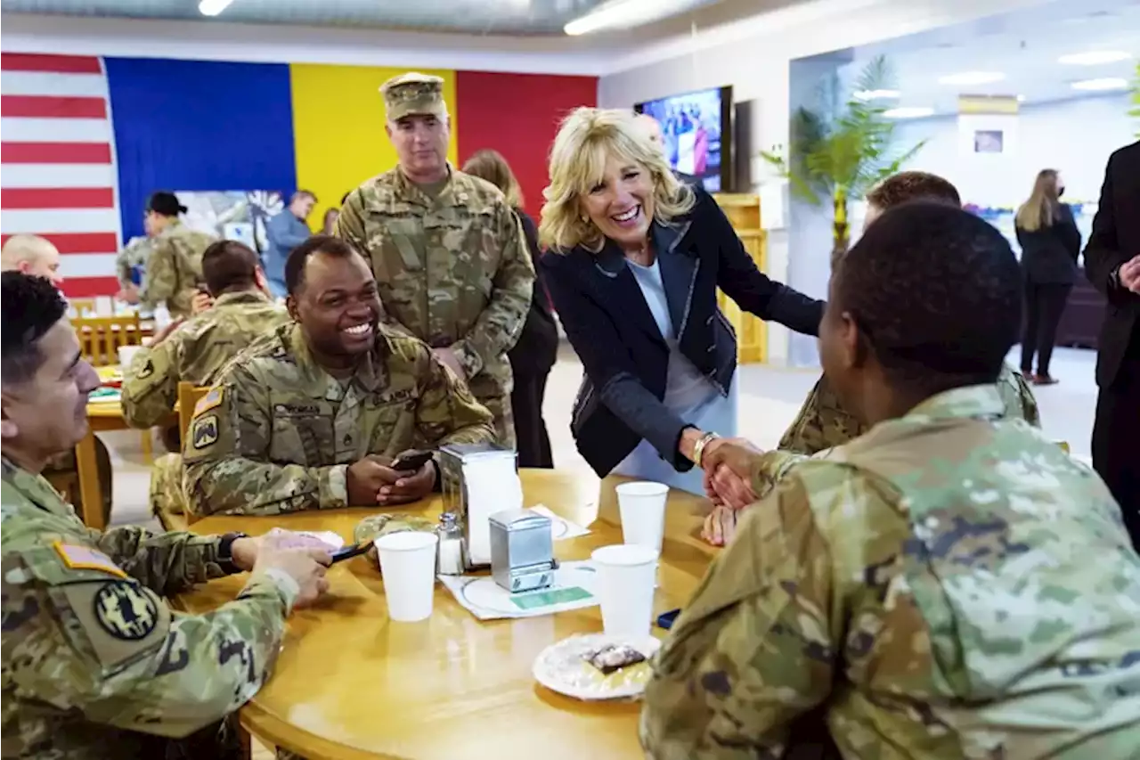 Jill Biden thanks U.S. troops in Romania, will meet with Ukrainian refugees