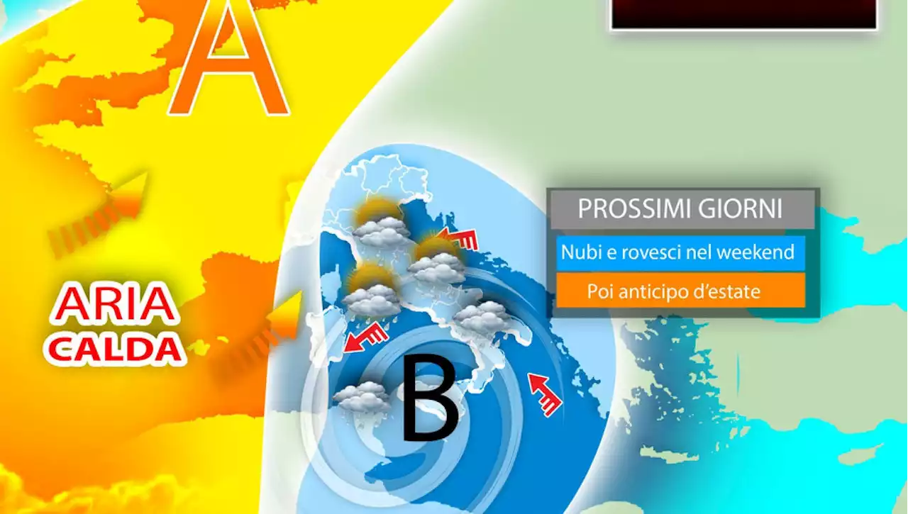 Weekend perturbato con nubi e rovesci, ma poi scoppia l’estate