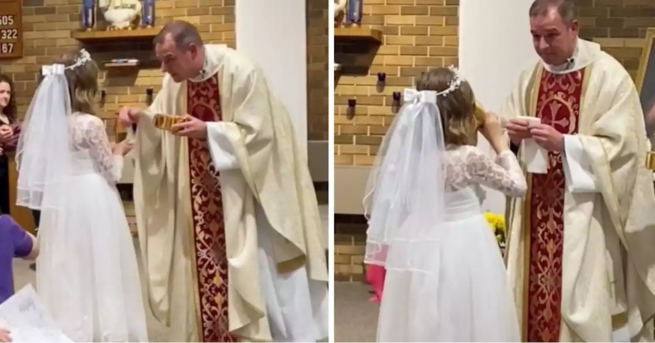 Try Not To Laugh When This 7-Year-Old Slams Her First Communion Wine