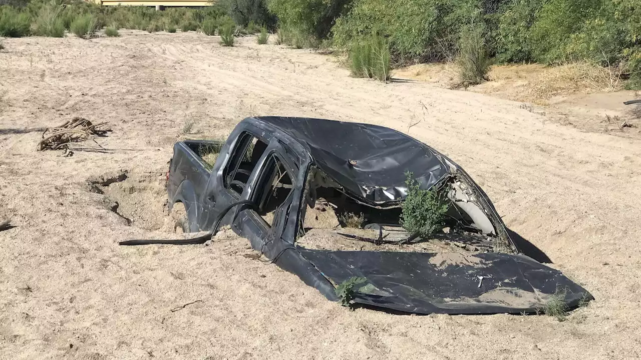 Pima County left to clean up wrecked truck after dramatic flood rescue last year