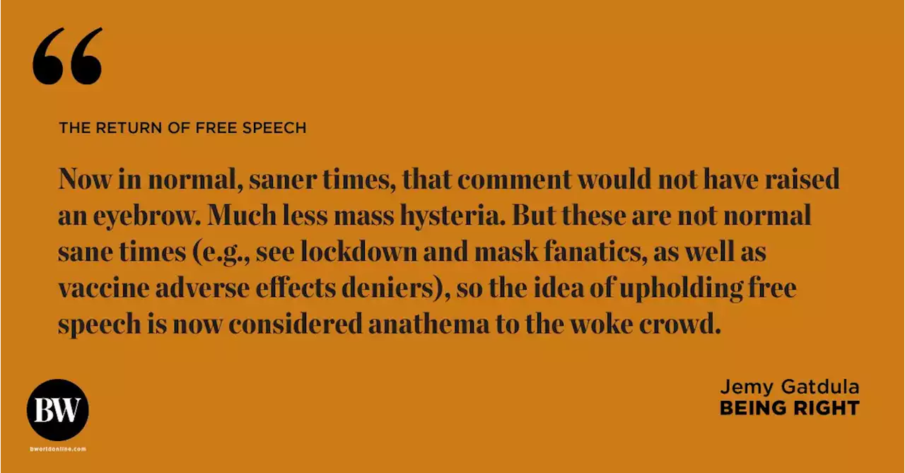 The return of free speech - BusinessWorld Online