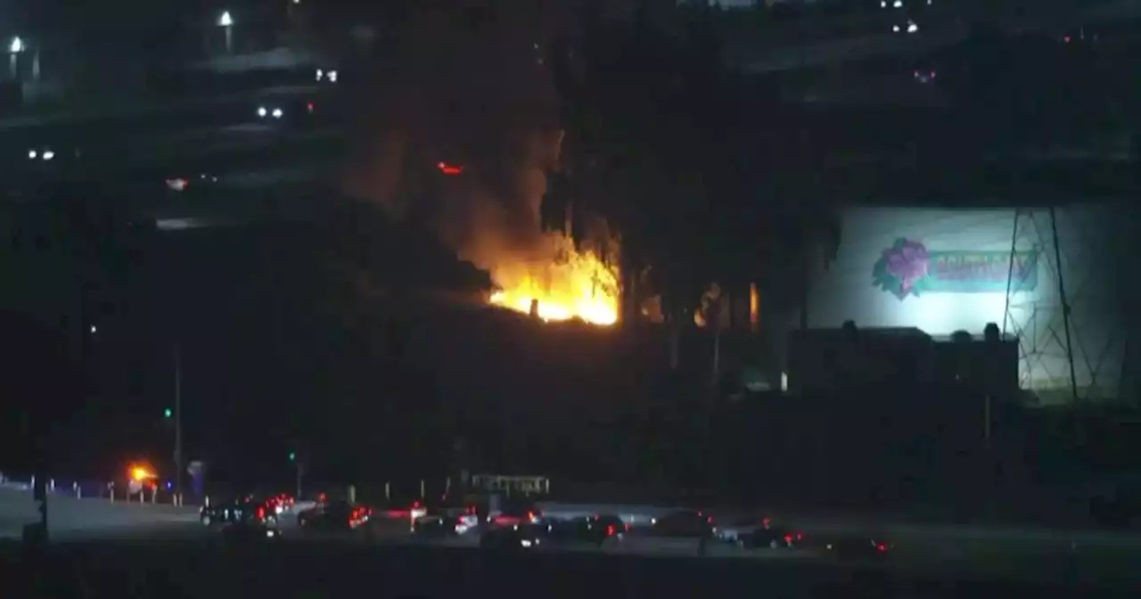 Brush fire breaks out at homeless encampment in South Gate