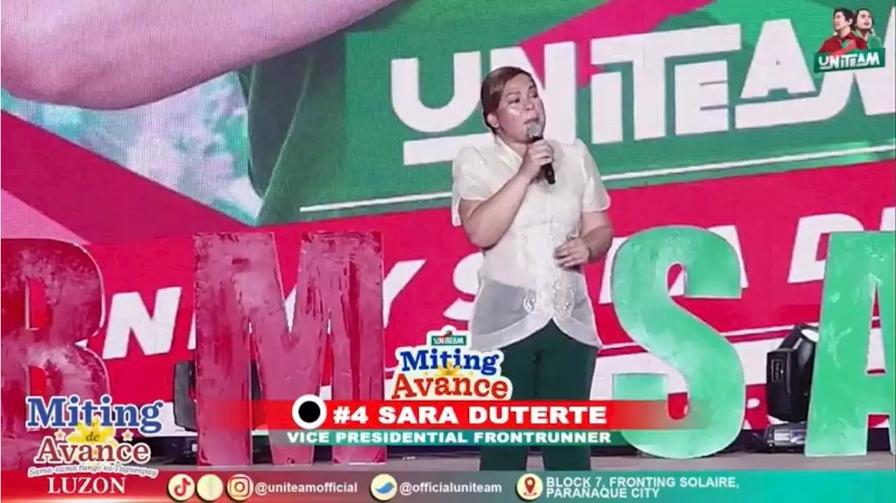 Sara Duterte: United Philippines coming 'very soon'