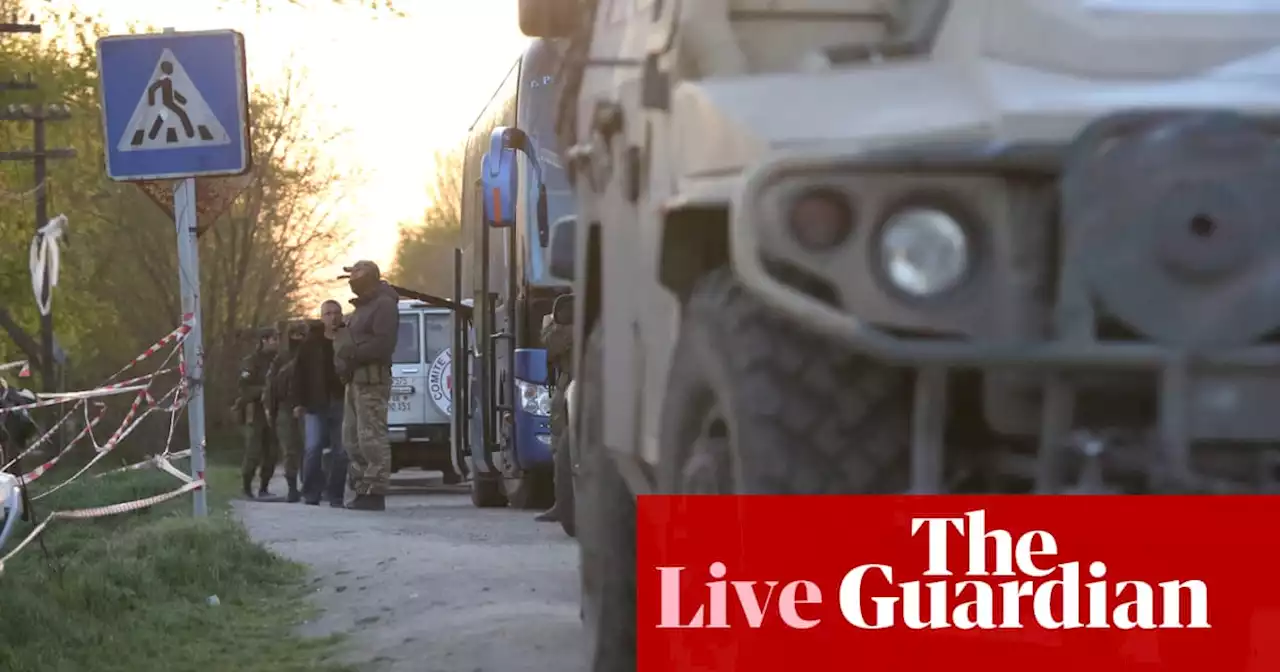 Russia-Ukraine war: evacuation of women and children from Mariupol steelworks complete; Kyiv claims sinking of second Russian ship – live