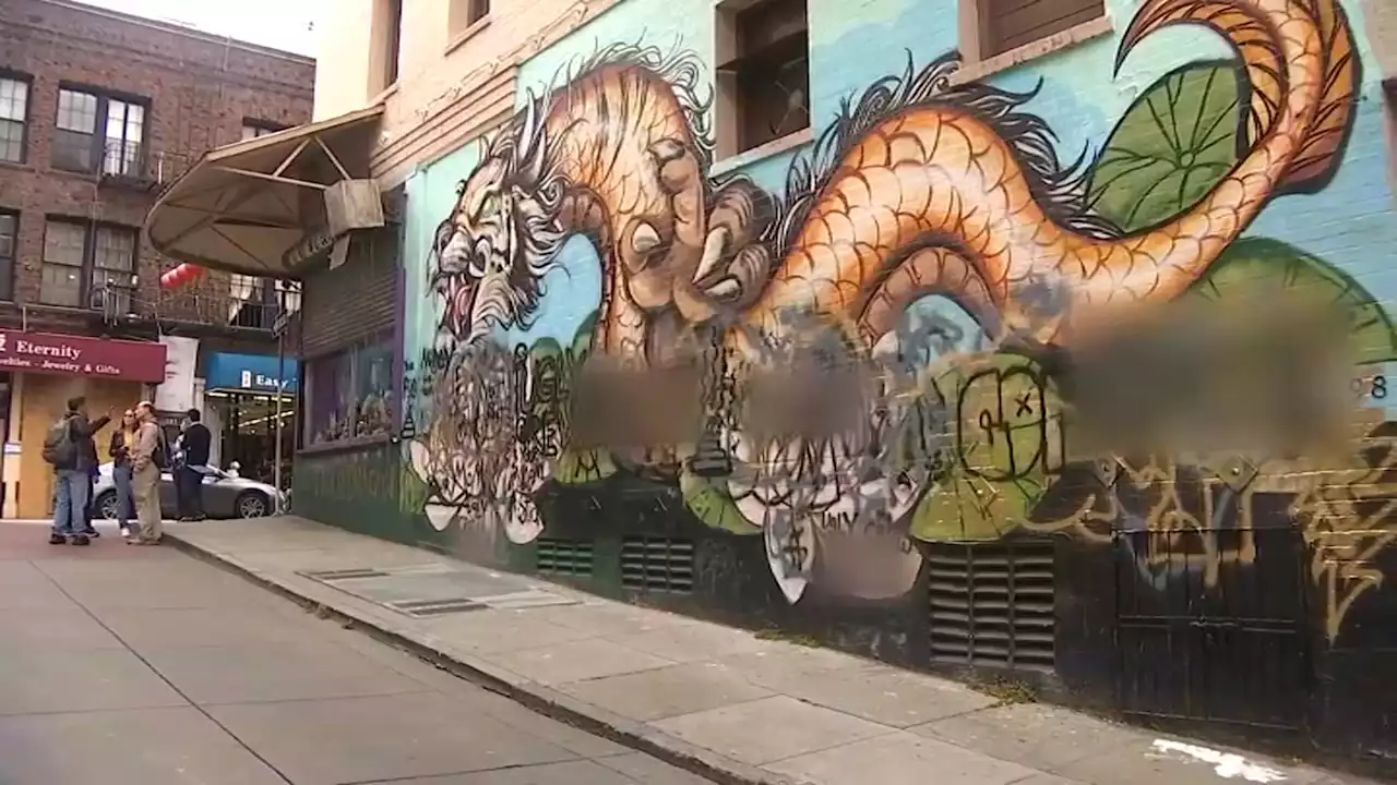 Mural in San Francisco's Chinatown Defaced by Taggers