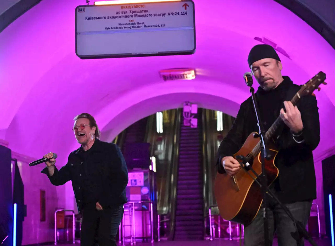 Bono and the Edge Play an Acoustic Set in a Kyiv Bomb Shelter