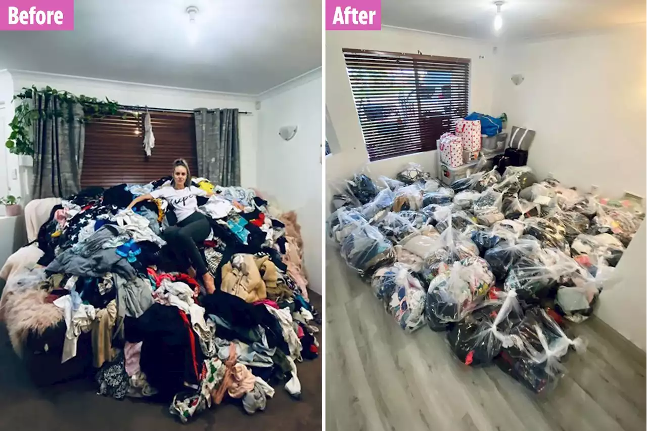 Snap shows washing pile after mum-of-4 didn't put clothes away for 2 months