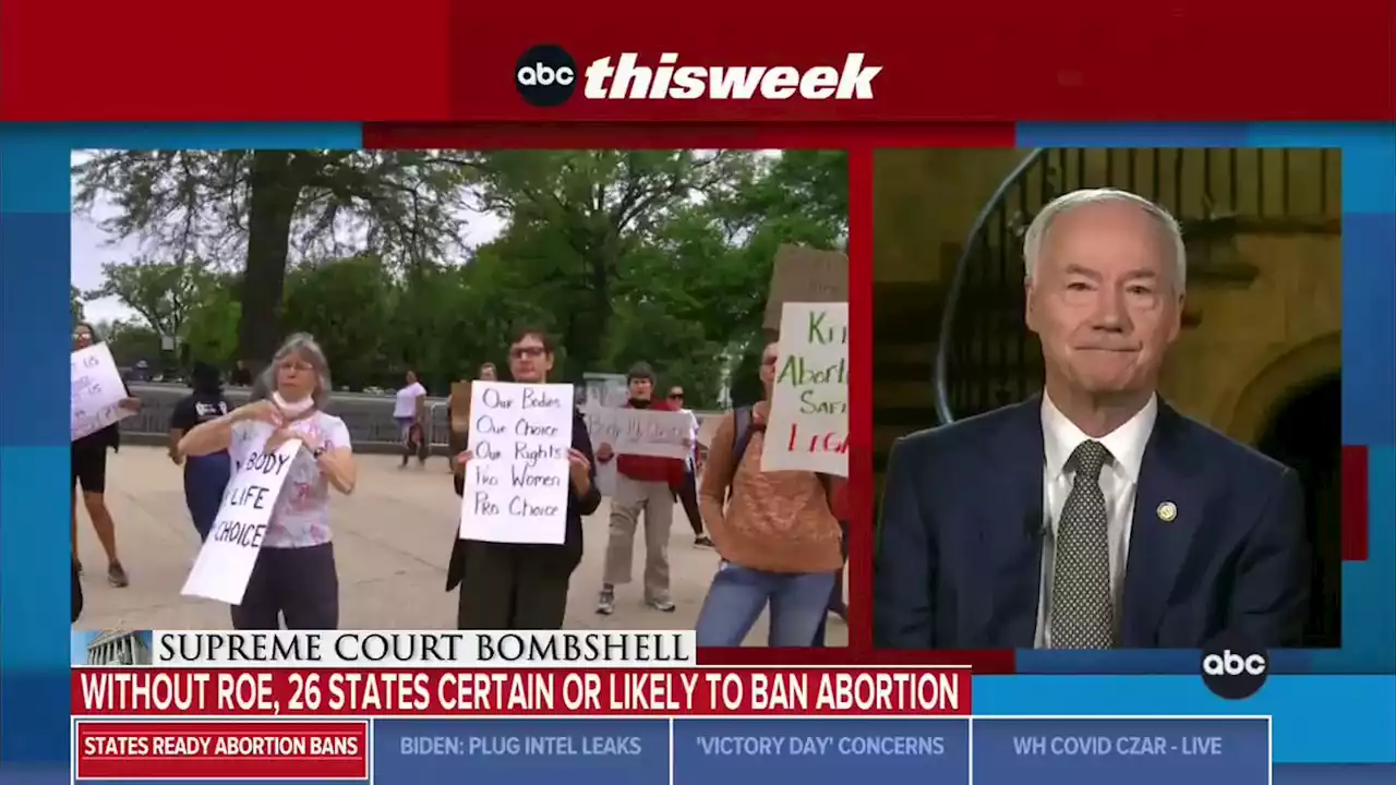 Arkansas governor says he opposes national abortion ban