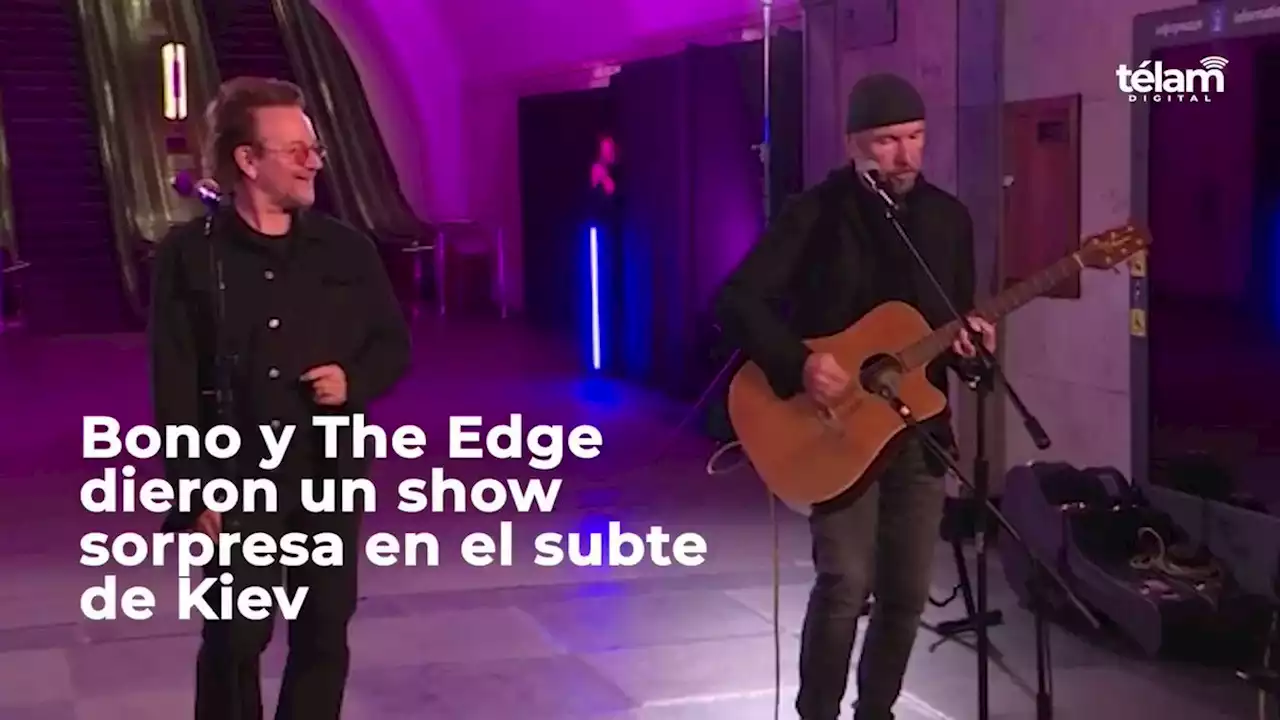 Bono y The Edge dieron un concierto sorpresa en una estación de subte de Kiev