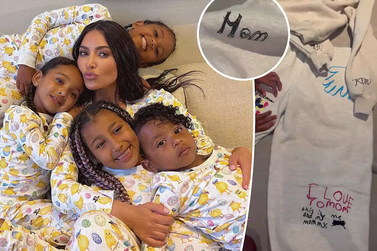 Kim Kardashian’s kids made her some sweatpants for Mother’s Day