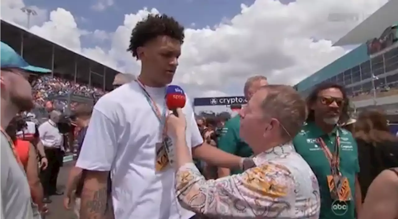 Martin Brundle mistakes NBA draftee for NFL great in hilarious Miami GP grid walk