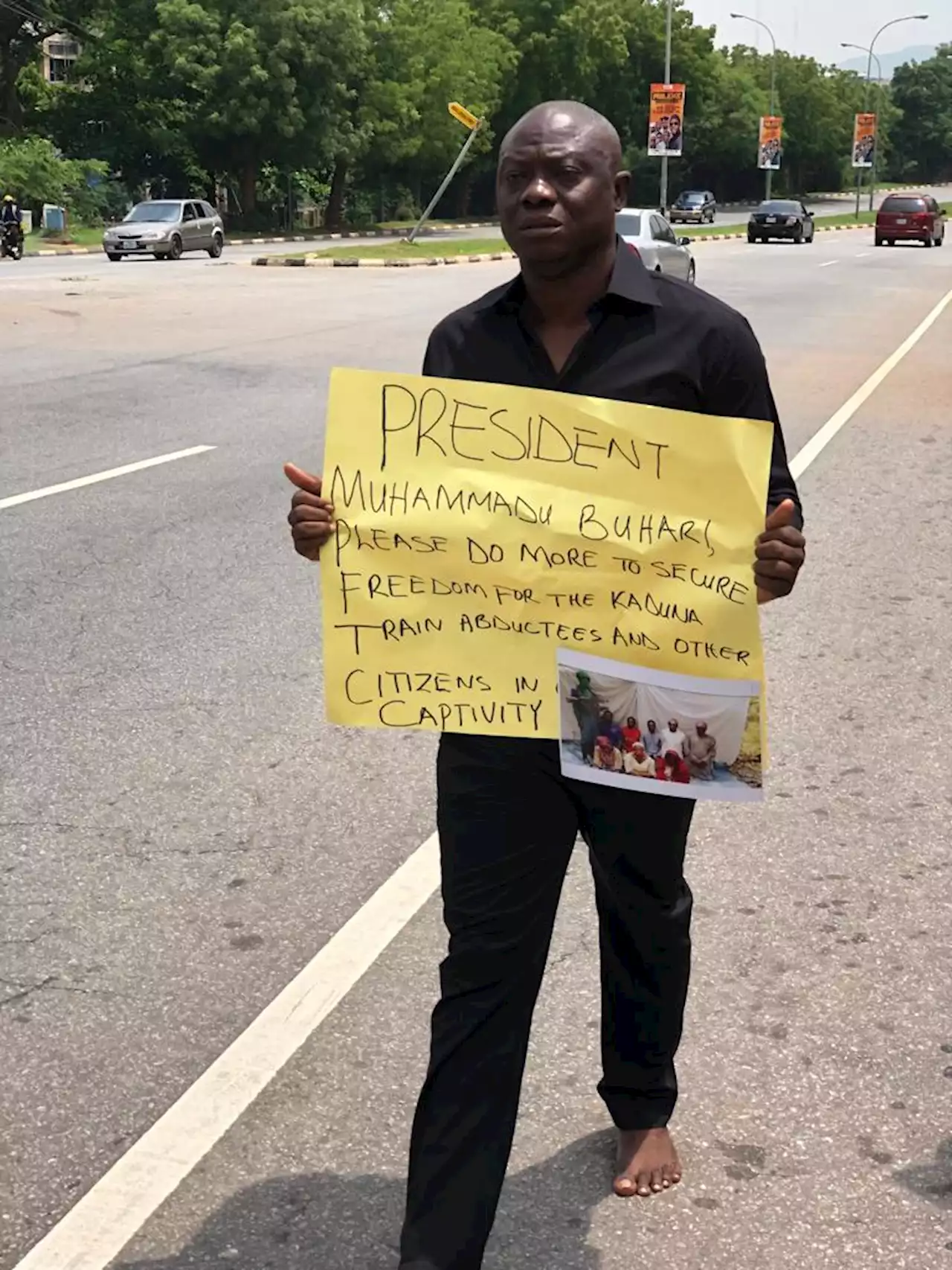 Osun rep protests barefoot in Abuja over insecurity
