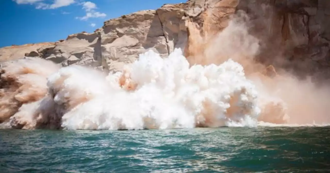 Expert explains Lake Powell cliff crumbling into water