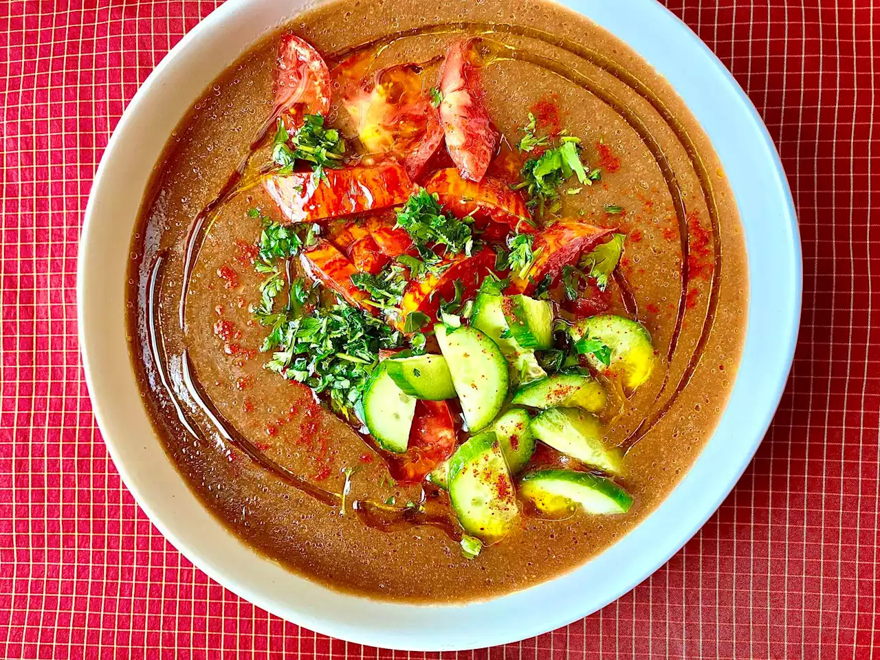 Houston chef Anita Jaisinghani’s gazpacho blooms with in-season tomatoes