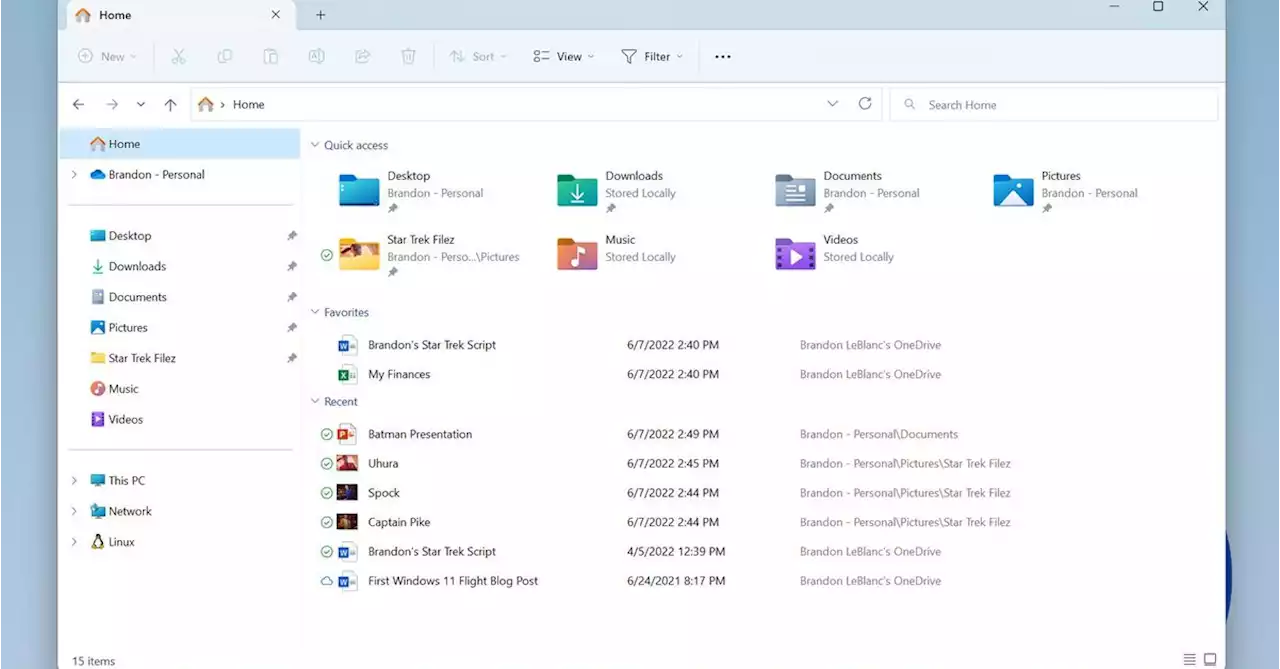 Windows 11 rolls out a test build with tabs in File Explorer