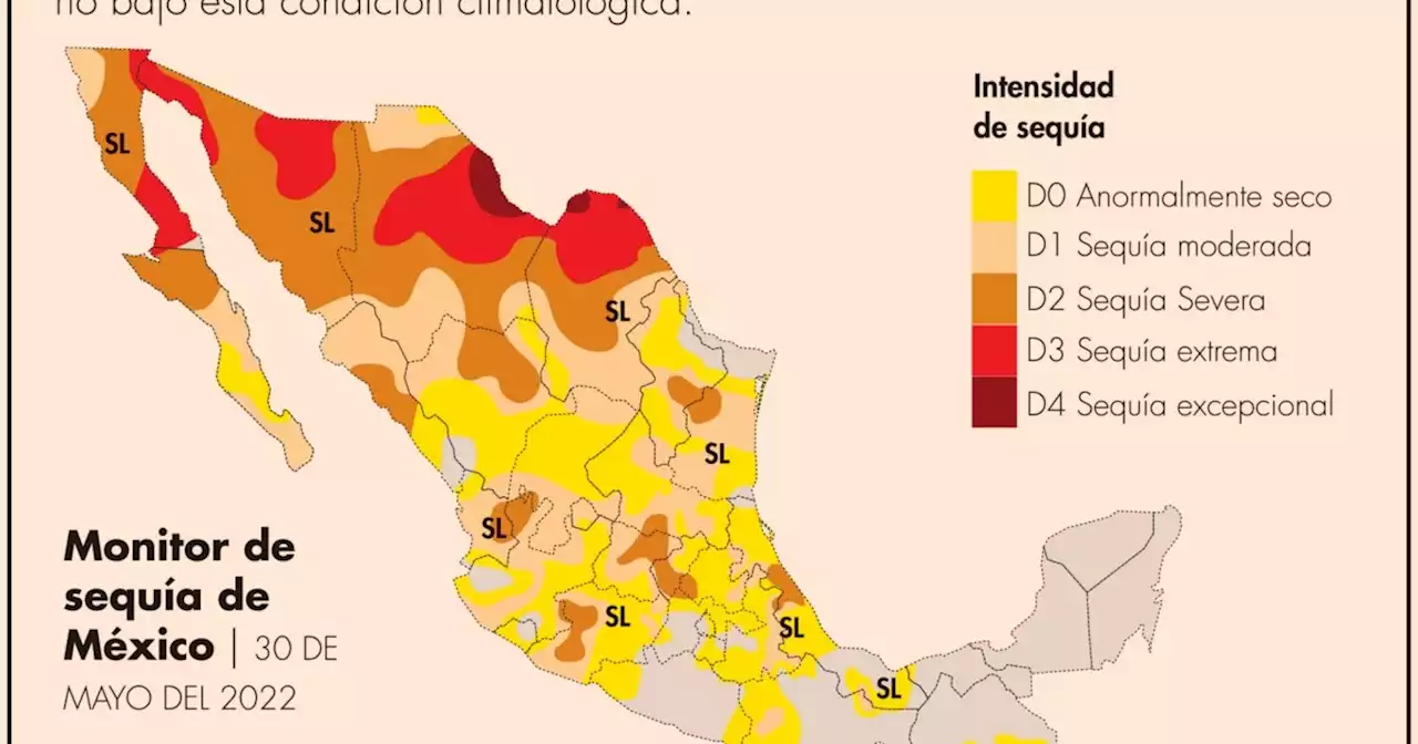 Ubican al 10% del territorio con sequía de extrema a excepcional