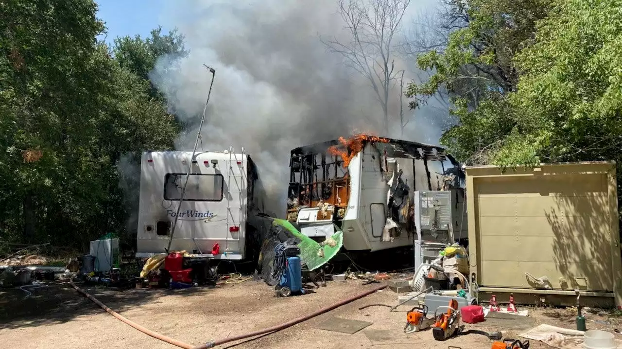 Three RVs destroyed after fire in eastern Travis County